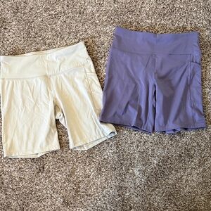 BUNDLE: DKNYC Cream and Lavender Active Bike Shorts Set